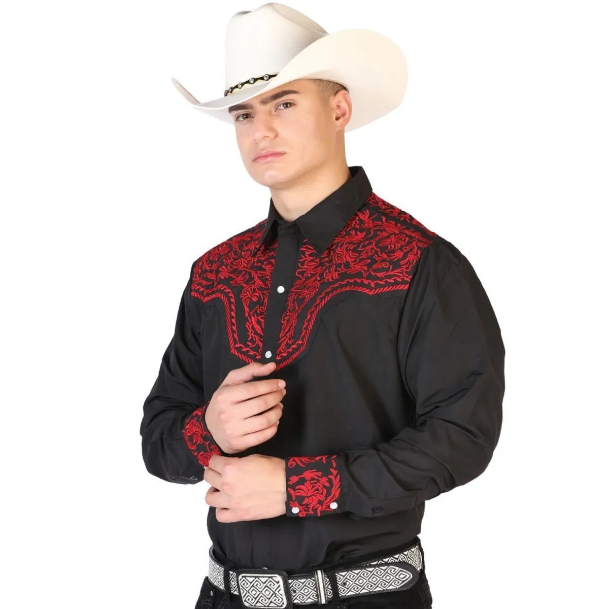 Camisa Vaquera Bordada El Seor de los Cielos GEN-43301