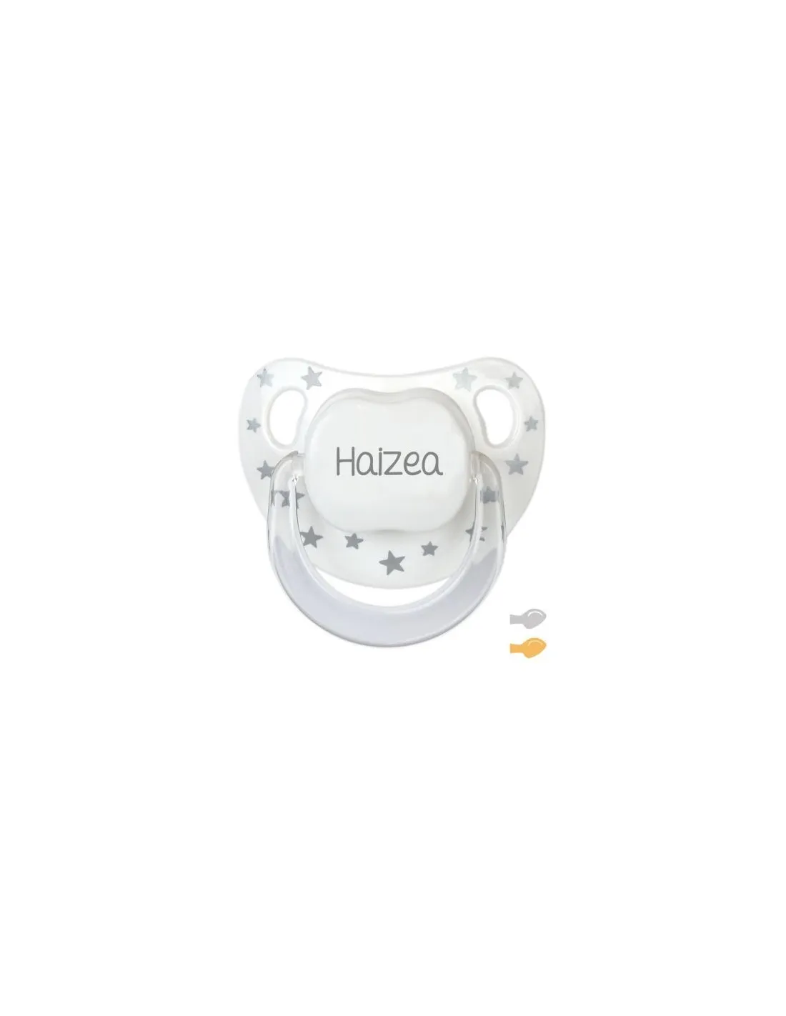 Chupete Baby Chic Personalizado Blanco/Plata de Mi Pipo